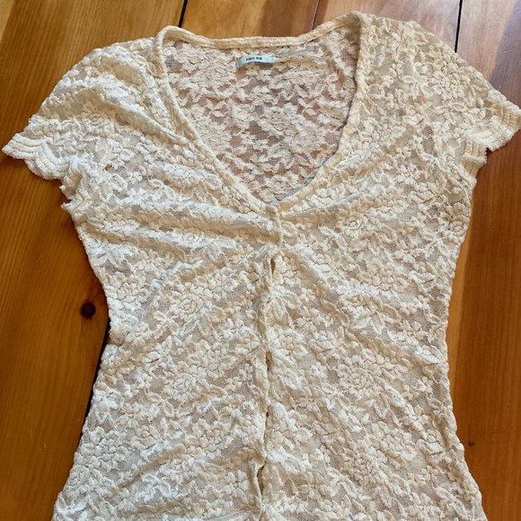 Lace button up crop top - Picture 1 of 2